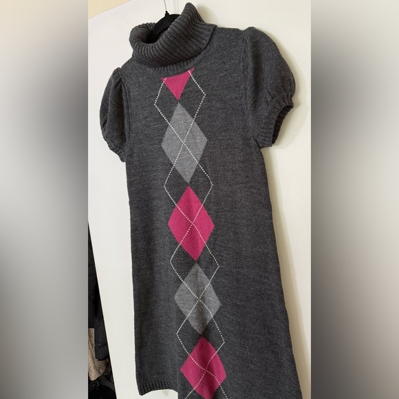 Sweater Project Gray and Pink Casual Turtleneck Dress - Picture 5 of 6